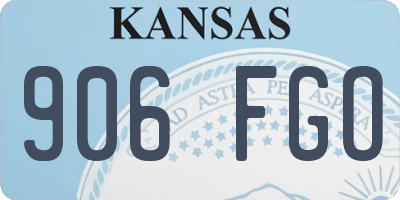 KS license plate 906FGO