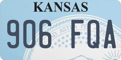 KS license plate 906FQA