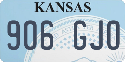 KS license plate 906GJO
