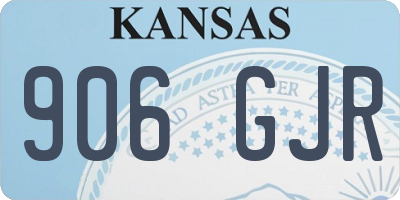 KS license plate 906GJR
