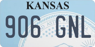 KS license plate 906GNL