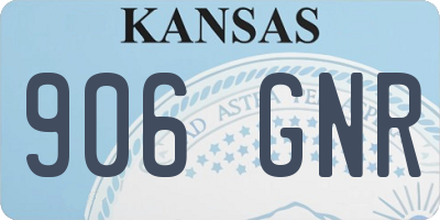 KS license plate 906GNR