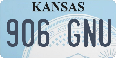 KS license plate 906GNU