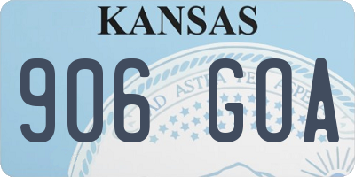 KS license plate 906GOA
