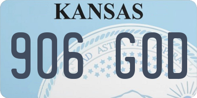 KS license plate 906GOD