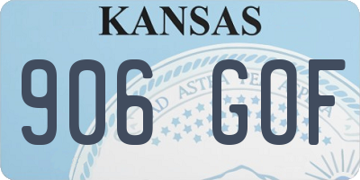 KS license plate 906GOF