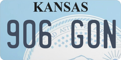 KS license plate 906GON
