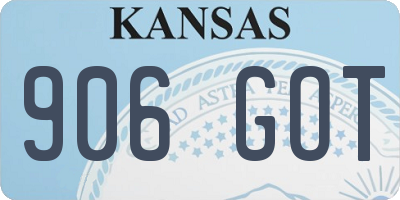 KS license plate 906GOT