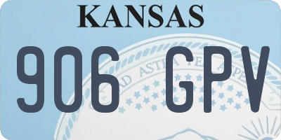 KS license plate 906GPV