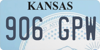 KS license plate 906GPW