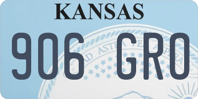 KS license plate 906GRO