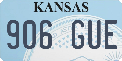 KS license plate 906GUE