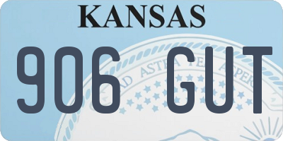 KS license plate 906GUT