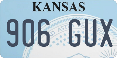 KS license plate 906GUX