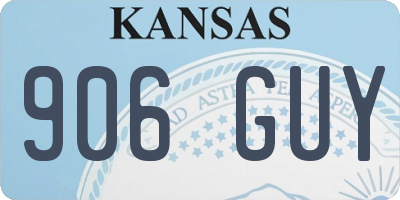 KS license plate 906GUY