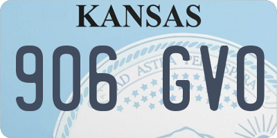 KS license plate 906GVO
