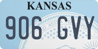 KS license plate 906GVY