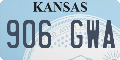 KS license plate 906GWA