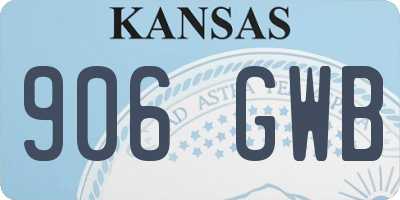 KS license plate 906GWB