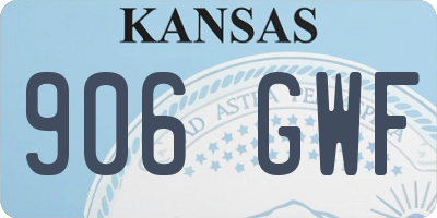 KS license plate 906GWF