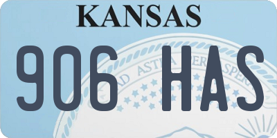 KS license plate 906HAS