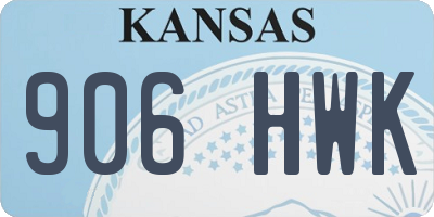 KS license plate 906HWK