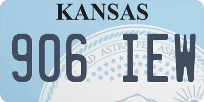 KS license plate 906IEW