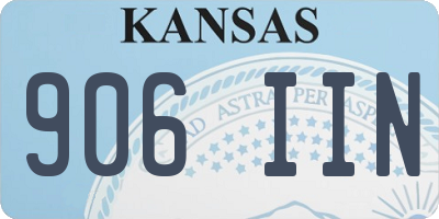 KS license plate 906IIN