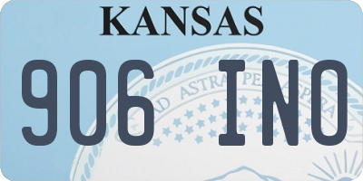 KS license plate 906INO