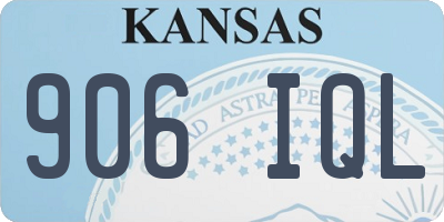 KS license plate 906IQL