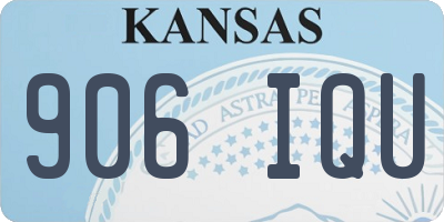 KS license plate 906IQU