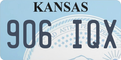 KS license plate 906IQX