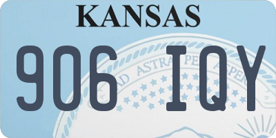 KS license plate 906IQY