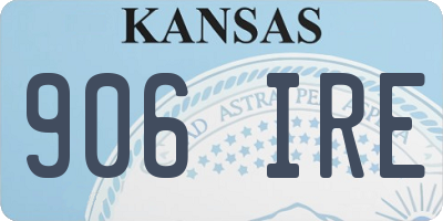 KS license plate 906IRE