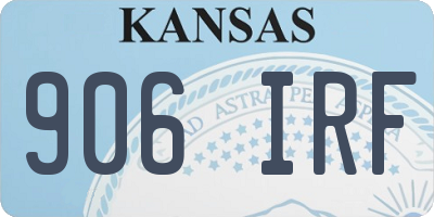 KS license plate 906IRF
