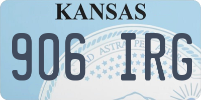 KS license plate 906IRG