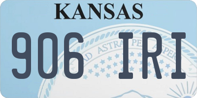 KS license plate 906IRI