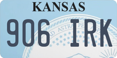 KS license plate 906IRK