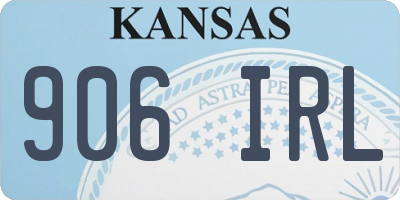 KS license plate 906IRL