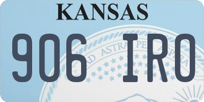 KS license plate 906IRO