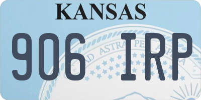 KS license plate 906IRP