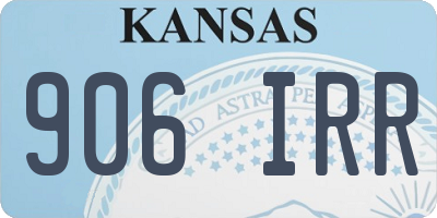 KS license plate 906IRR