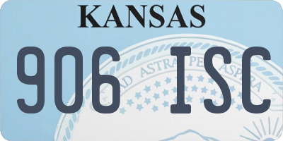 KS license plate 906ISC