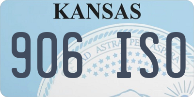 KS license plate 906ISO