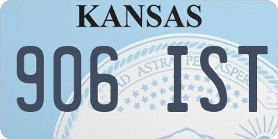KS license plate 906IST