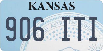 KS license plate 906ITI