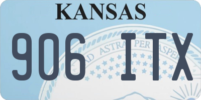 KS license plate 906ITX