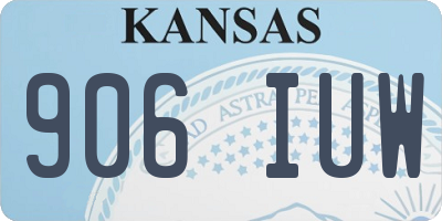 KS license plate 906IUW