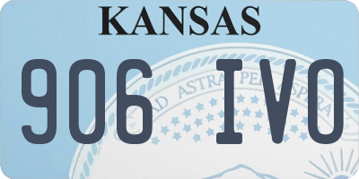 KS license plate 906IVO