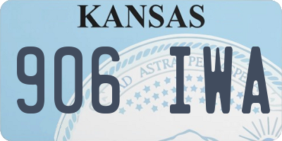 KS license plate 906IWA